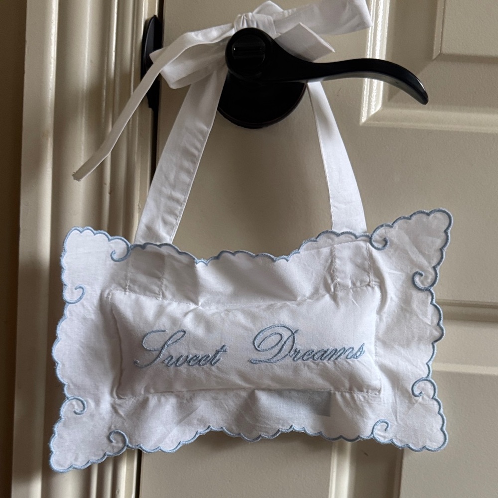 Sweet Dreams Embroidered Hanging Pillow